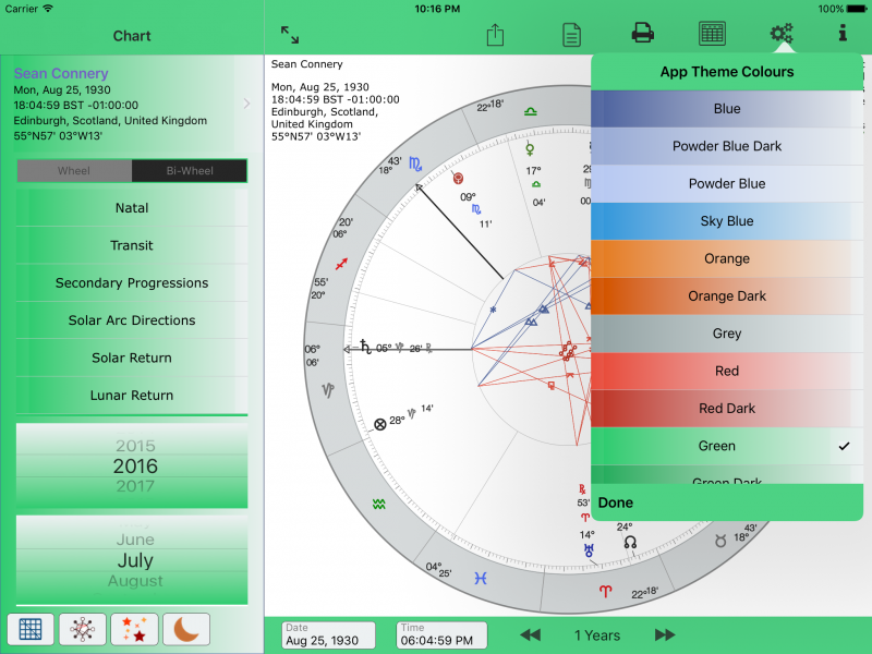 Theme Colours Table - Green